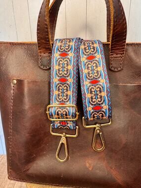 Blue Red Peach Purse Strap Blue Crossbody Bag Strap NEW Boho Bag Strap